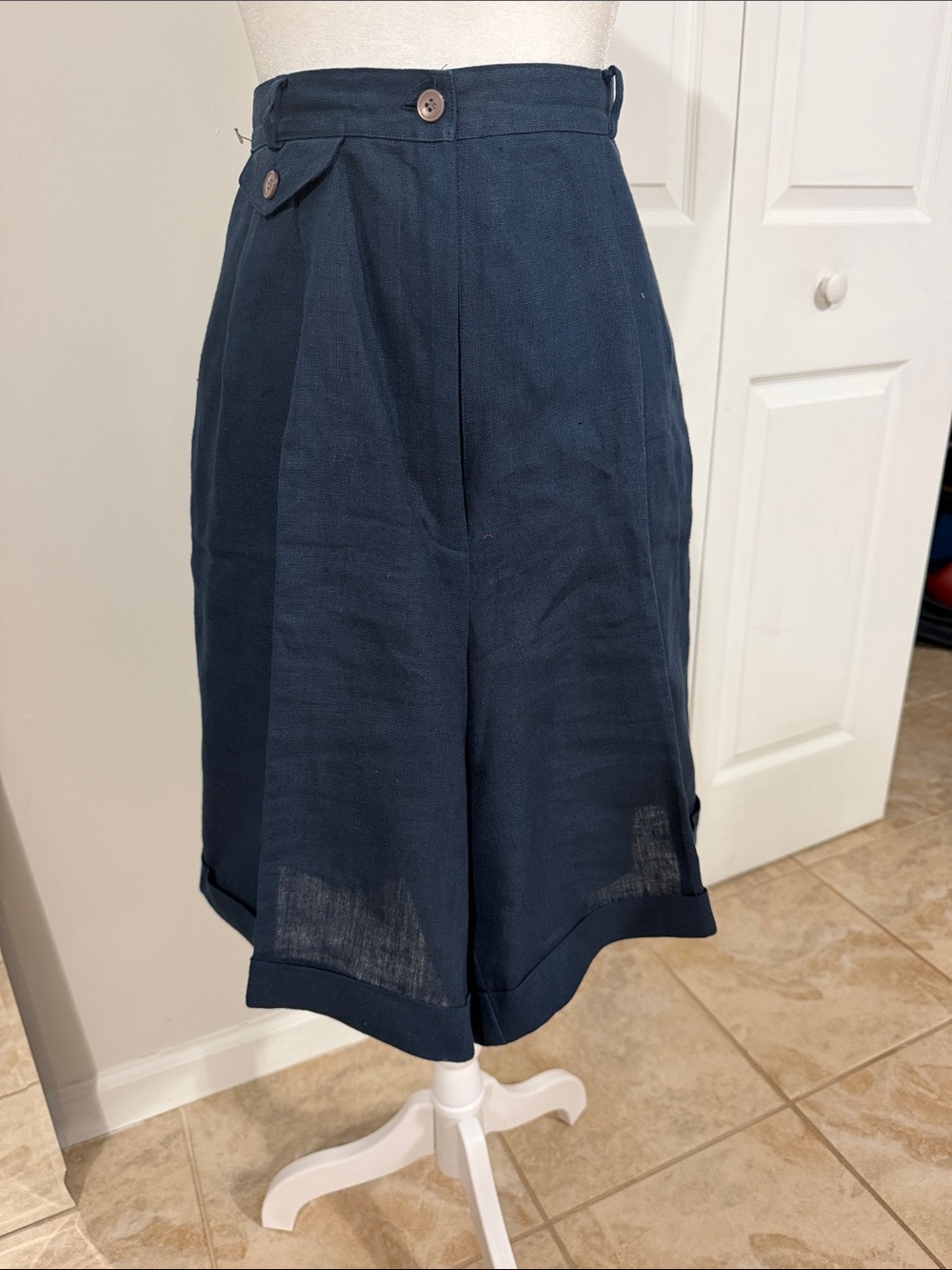 Talbots Dark Navy High-Waist Bermuda Shorts